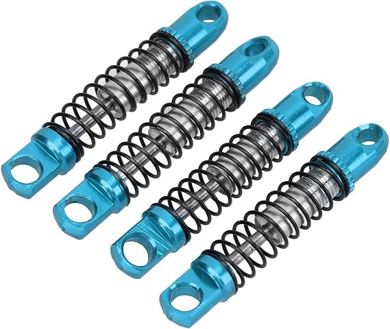 Metal Front and Rear Shock Absorbers, 4-Piece Blue Damper Set Compatible with D12 1/10 RC Car, Upgrade Parts