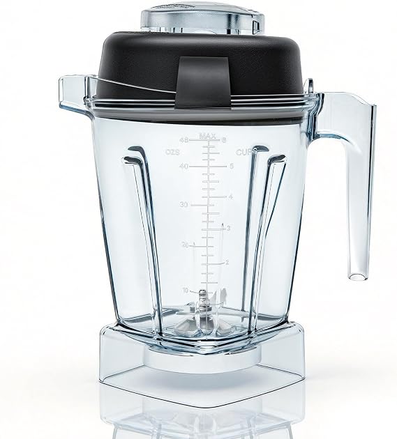 48oz Low-Profile Blender Pitcher, Compatible with 5200 5300 750 7500 5000 6300 E310 E320, Replacement Container with Stainless Steel Blades Fits Classic & Explorian Series