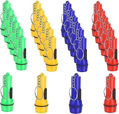 Winbar Mini Flashlight Keychain, 24PCS Bulk Assorted Colors Toy Flashlight for Hiking Camping Party for Kids Night Reading Party Camping Emergency and Hunting