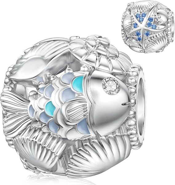 SEVENWELL Bee Butterfly Insect Charm Turtle Shell Starfish Ocean Charm for Pandora