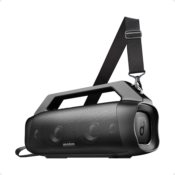 soundcore Anker Motion Boom Plus Outdoor Lautsprecher für Draußen, 80W Sound, 20H Akku, IP67 wasserdicht & staubdicht, Typ-C, EQ, Bluetooth 5.3 für Camping (Generalüberholt)