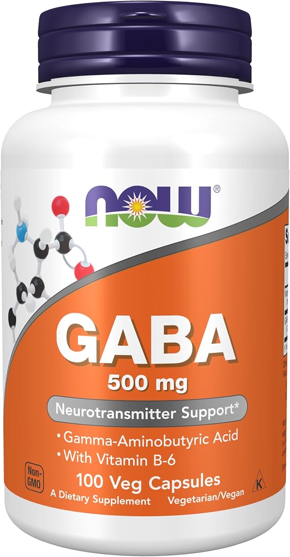 NOW Gaba 500mg, 100 Veg Capsules
