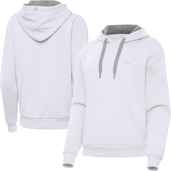 Antigua Women's White Philadelphia Eagles Victory Pullover Hoodie