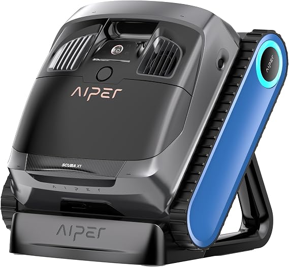 AIPER Scuba X1 Cordless Robotic Pool Cleaner, 6600 GPH High-Power Suction with Dual-Jet, Horizontal Waterline Scrubbing, 180 Mins for Inground Pools up to 2,150 sq.ft