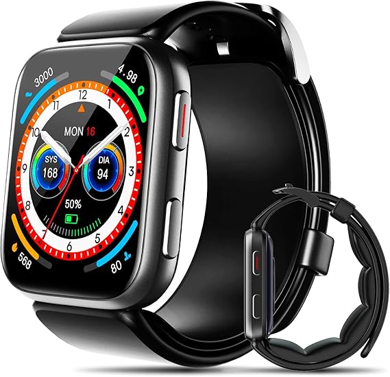 BP Doctor Smart Watch, 1.95" Smart Watch Blood Pressure Monitor with Air Pump Cuff, Blood Pressure Watch with Sleep Heart Rate Monitor, Pedometer, Monitor Watch Supports Data Sharing, Reminder