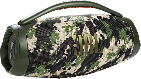 JBL Boombox 3 - Portable Bluetooth Speaker, Powerful Sound and Monstrous bass, IPX7 Waterproof, 24 Hours of Playtime, powerbank, PartyBoost for Speaker Pairing, eco-Friendly Packaging (Squad)