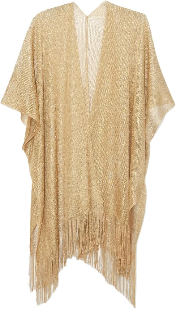 Sparkle Metallic Evening Shawls for Women formal Party Dresses Beach Travel Cardigan Shawl Wrap for Swimsuit