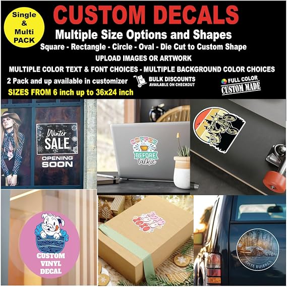 Custom Decal, Personalized Vinyl Decal, Full Color Car Decal, Die Cut Custom Decal