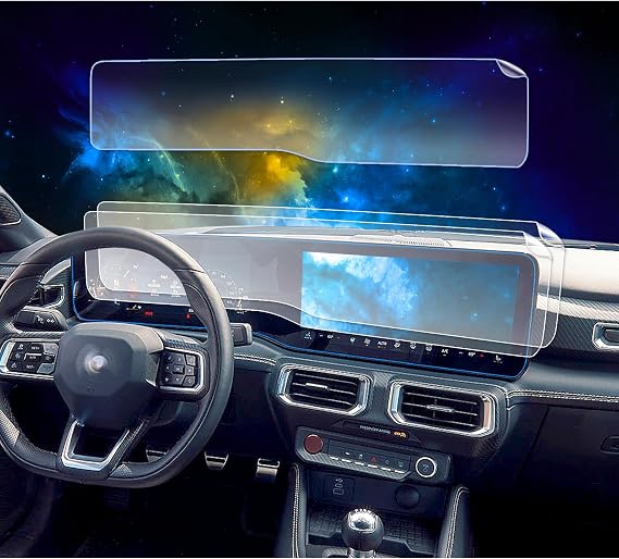 2Pack EUEKY Mustang Screen Protector Compatible with 2024 2025 2026 Ford Mustang Dark Horse / /Dark Horse Premium /GT Premium Fastback / Ecoboost 13.2In Nav. & 12.4In Dash Screen Protector Mustang GT Accessories 2024