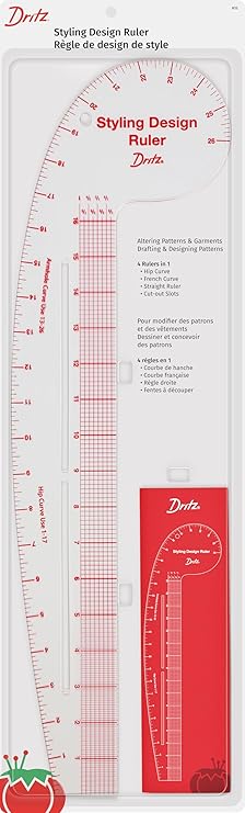 Dritz Styling Design Ruler Rulers & Accessories, Clear, 1Pack
