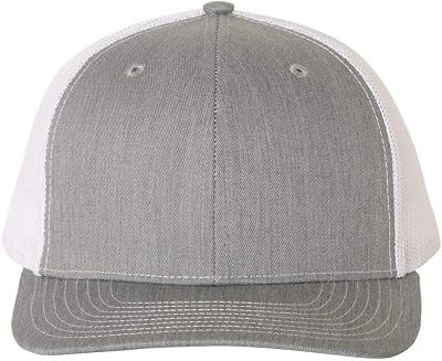 RICHARDSON Snapback Trucker Cap, XL, Heather Grey-White