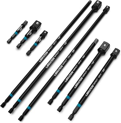 Libraton Impact Grade Socket Adapter Set, 3 6 12, Drill Socket Adapter, Socket Driver Adapter, Drill Socket Adapter Extension, Adapter Power Drill to Torque Impact Wrench