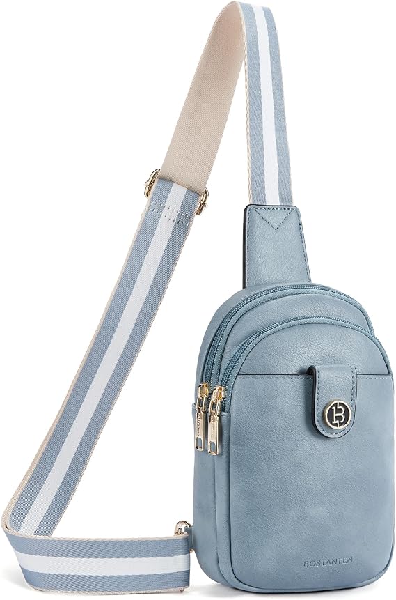 BOSTANTEN Sling Bag Crossbody Bags for Women Trendy Crossbody Purse Leather Chest Bag