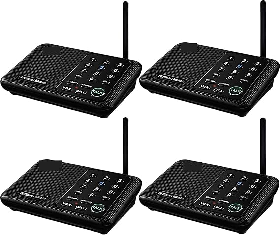 Wireless Intercom, 5820Feet 10-Channel FM Wireless Intercoms for Home House Business Offices Room to Room Calling Talking System