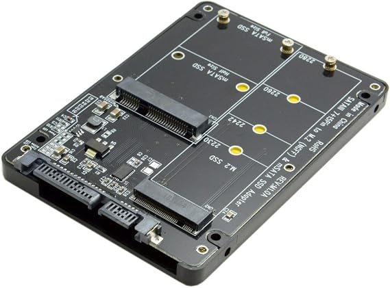 CableCC 2 in 1 Combo M.2 NGFF B-key & mSATA SSD to SATA 3.0 Adapter Converter Case Enclosure