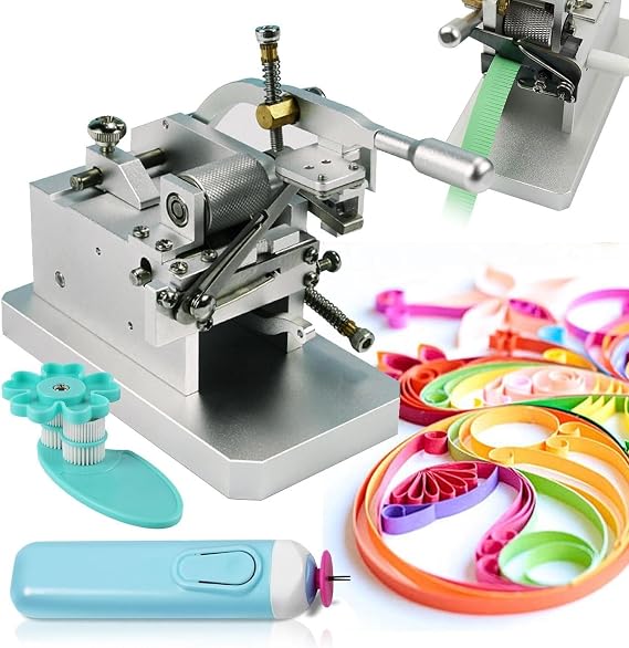 Quilling Fringer Machine, Paper Quilling Kit,Fringer Cutting Machine with 0.3~4mm Adjustable Fringe Width & Electric Quilling Paper Pen DIY Roller Quilting Tools