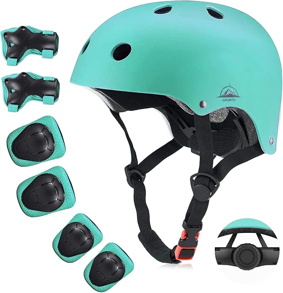 Kids Bike Helmet Set, CPSC Certified with Knee Pads Elbow Pads Wrist Guards,Adjustable Helmet for Ages 3-5-8-15 Toddler Kids&Youth,Bicycle Skateboarding...
