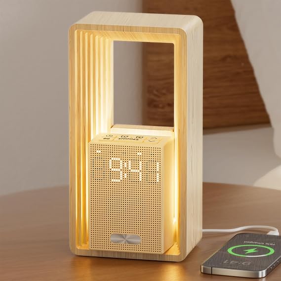 Sunrise Alarm Clock with Wake-Up Light: Dual Alarm White Noise Sound Machine with USB Charger, 9 Sleep Aids, Dimmable Display, Auto Timer, Ideal Night Light for Heavy Sleeper, Kid, Bedroom