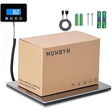 MUNBYN Postal Scales, Parcel Scales, 300kg/660lb High Accuracy, Supports Customizing Power On/Off Schedule, Suitable for Parcels, Luggage and Warehouses, with 2 AAA Batteries, Screws and Type-C Cable