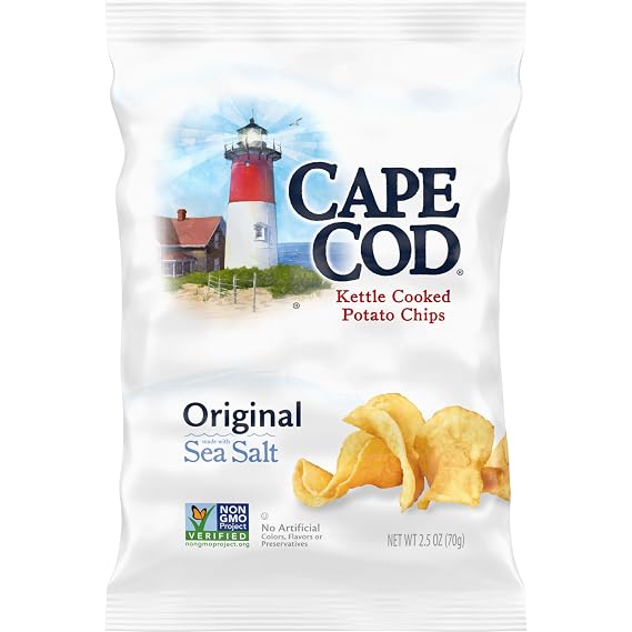 Cape Cod Potato Chips, Original Kettle Cooked Chips, 2.5 Oz