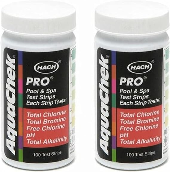 AquaChek 511710-02 Pro 5-in-1 Swimming Pool Test Strips, 2-Pack