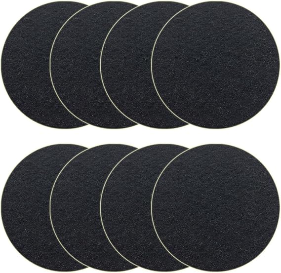 Becozofu 7.25 inch Kitchen Compost Bin Charcoal Filter Replacements, Compost Pail Replacement Carbon Filters, Round, Activated Charcoal, Set of 8