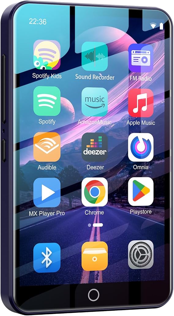 Android MP3 Players with Bluetooth WiFi, MP3 & MP4 Players with 4" Touchscreen and Speaker, Spotify MP3 Music Player with Audible, Amazon Music, Parental Controls, Play Store (16GB, Purple)