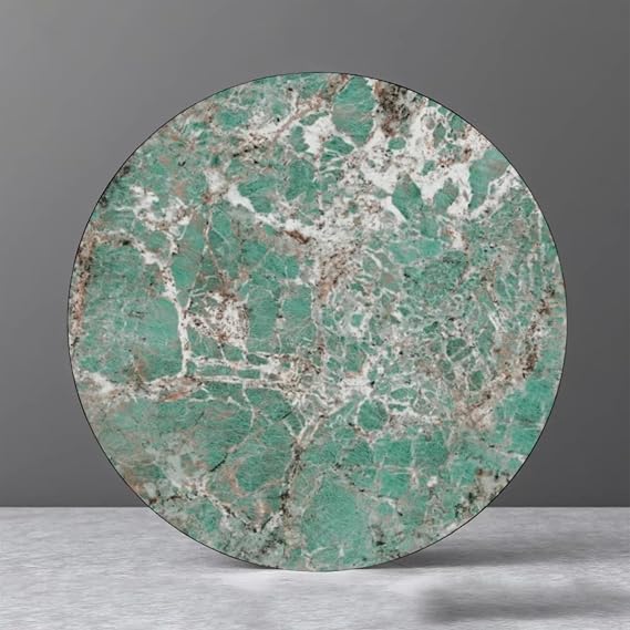 Dining Table Rotating Tray 24in 28in 32in 36in 40in, Round Sintered Stone Lazy Susan Turntable, 360 Silent Smooth Rotation Serving Plate(Light Green,60cm/24in)