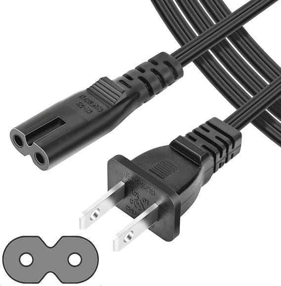 Kimaru TV Power Cord for Samsung LG TCL Sony LED LCD Insignia Sharp Toshiba JVC Hisense Electronics (4Ft Cable)