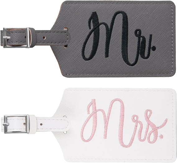 Chelmon Mr and Mrs Tags for Couples, Bride Groom Honeymoon Travel Gifts
