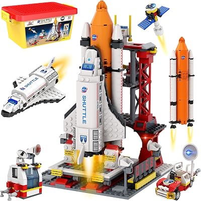 WishLife City Space Exploration Shuttle Toy - Building Blocks Sets for 6 7 8 9 10 11 12 Year Old Boys Girls, Mars Rover, Launcher, Satellite, Aerospace Spaceship Toys Gifts for Kids Age 6-12 660 PCS