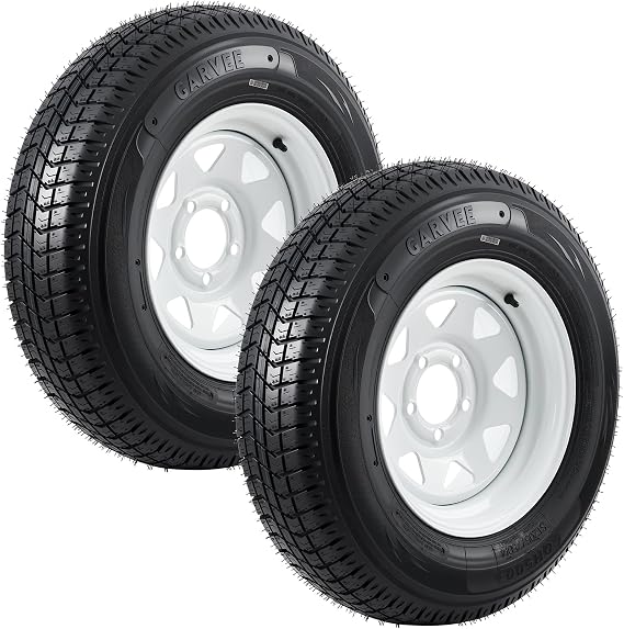 GarveeTech ST205/75D14 Trailer Tire and Wheel Assembly, 5 Lug, Set of 2