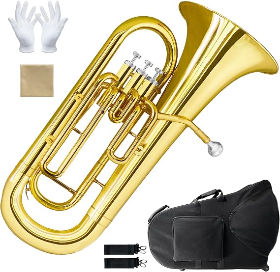 Bb Euphonium,Accurate intonation,comfortable keys,Brass Horn for All Levels