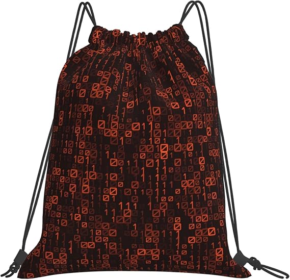 Programmer Code RedDrawstring Backpack Sports Gym Sackpack Water Resistant String Bag for Women Men