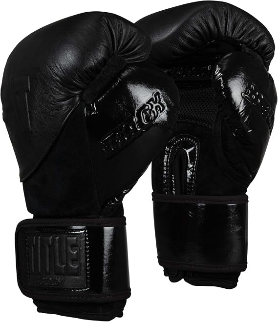 TITLE BLACK Blitz Sparring Gloves, Black, 16 oz