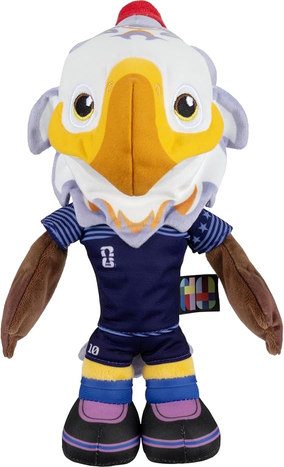 Jazwares FIFA World Cup 2026 USA 8-Inch Plush - Official ClutchTM Bald Eagle Mascot with Blue Uniform, Soft Collectible Toy for Fans - Ages 3+