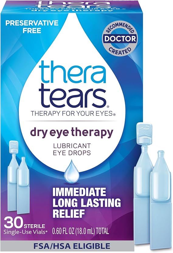 TheraTears Dry Eye Drops, Preservative-Free Vials, 30 Ct