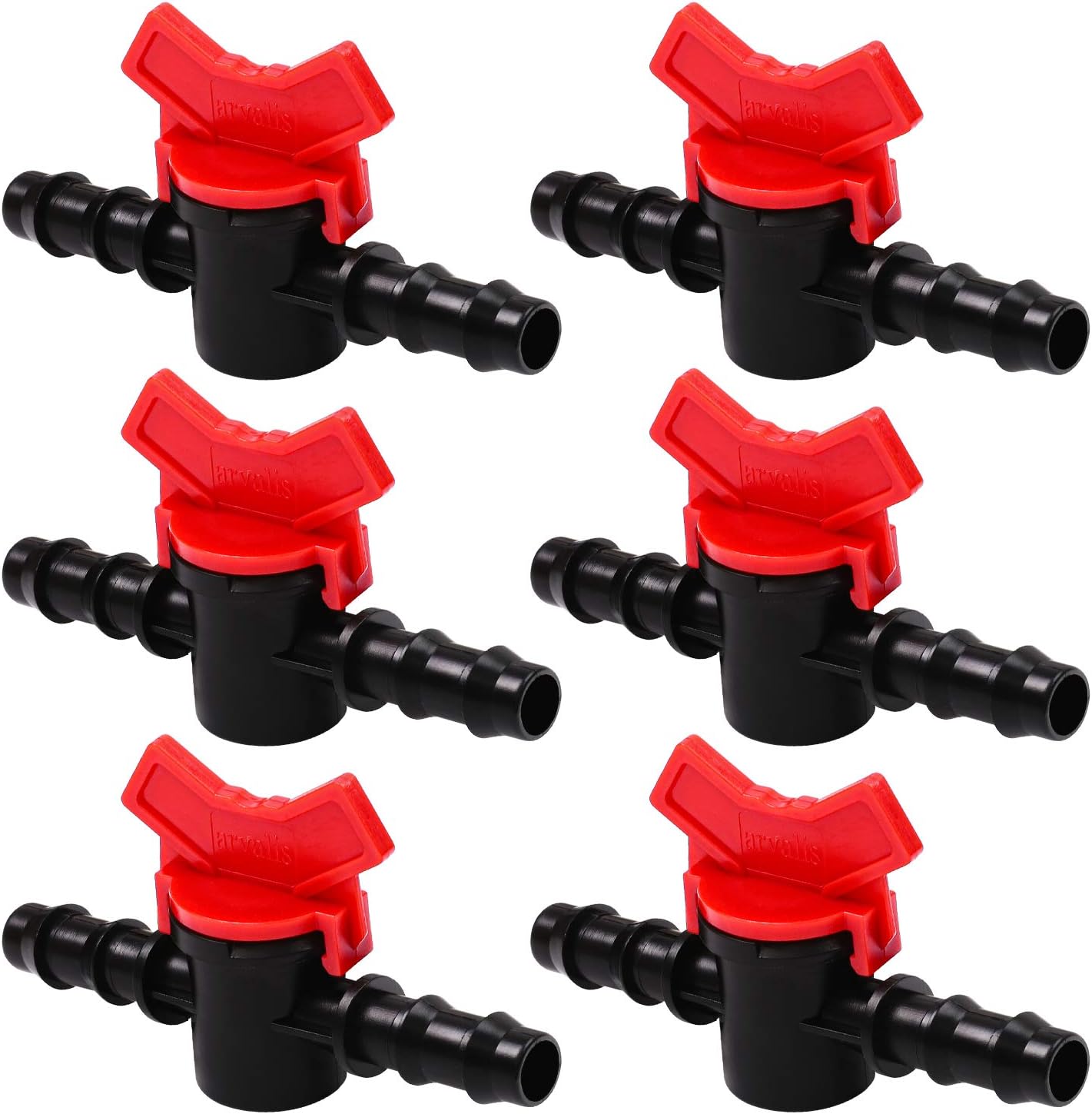 URATOT 6 Pieces Drip Irrigation Switch Valve 12 Inch Valve for 16mm Irrigation Tube, Hose Connectors Barbed Valve Suitable for Agricultura Garden