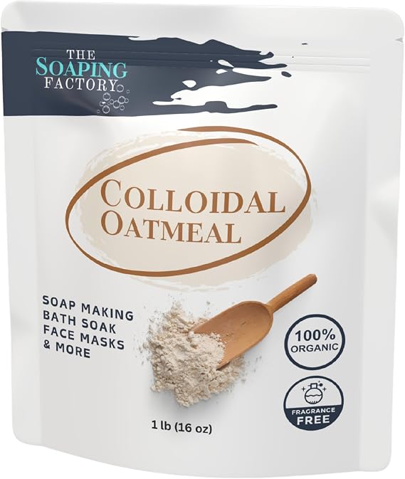 Colloidal Oatmeal Powder 16 oz | Unscented, Organic Oatmeal for Baths, Soap Making, and DIY Skincare | Soothes Itchy, Irritated Skin | Ideal for Natural Cosmetics | The Soaping Factory