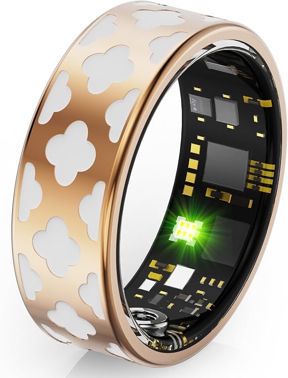 Smart Ring Heart Rate Monitor Sleep Tracker Blood Pressure Ring Fitness Tracker Pedometer Step Counter Calories Fitness Ring Anillo Inteligente Health Smart Rings for Women Ladies, #9, Rose Gold