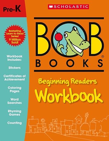 Bob Books - Beginning Readers Workbook | Phonics, Alphabet, Writing Practice, Stickers, Ages 3 and up, Pre-K, Kindergarten (Stage 1: Starting to Read)