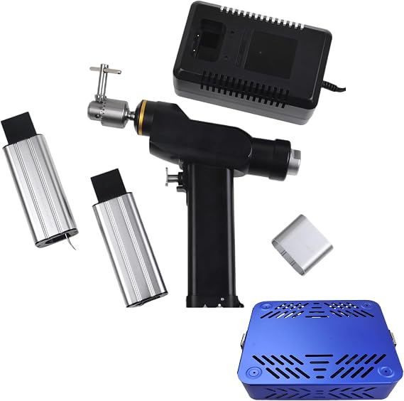 Veterinary Cannulated Bone Drilling Orthopedic Drill Machine Suitable for Kirschner Needles, Sterilization Box with Battery x 2