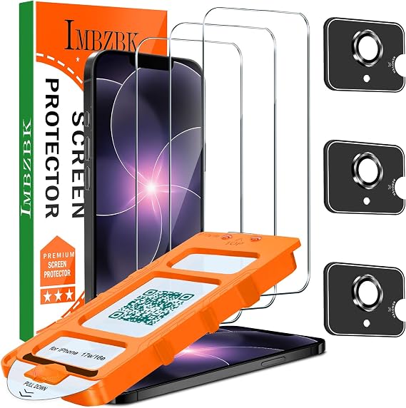 IMBZBK Screen Protector for iPhone 17e / 16e, Tempered Glass, 3+3 Pack