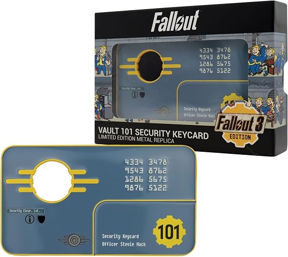 FaNaTtik Fallout 3 Vault 101 Security Keycard Metal Replica – Limited Edition, Numbered Collectible (5000)