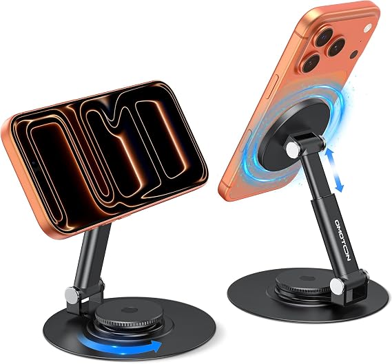 OMOTON MS05 [Height Adjustable] 360 Rotating Magnetic Phone Stand, Black