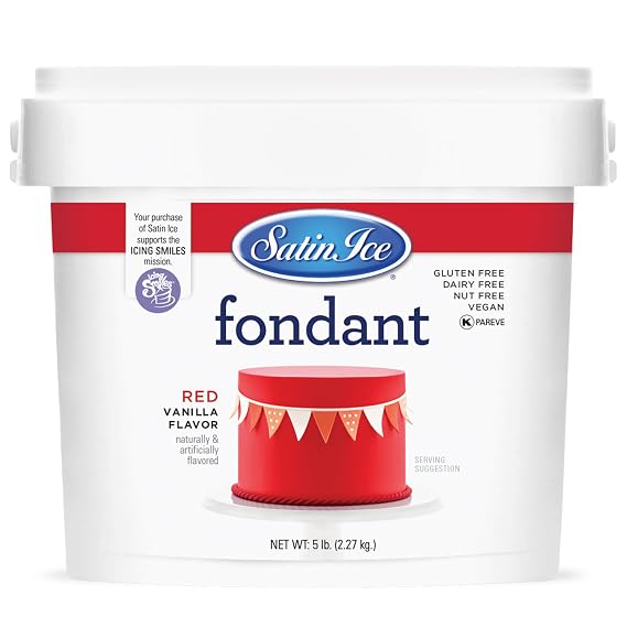 Satin Ice Fondant for Cake Decorating, Red (5 Pound)