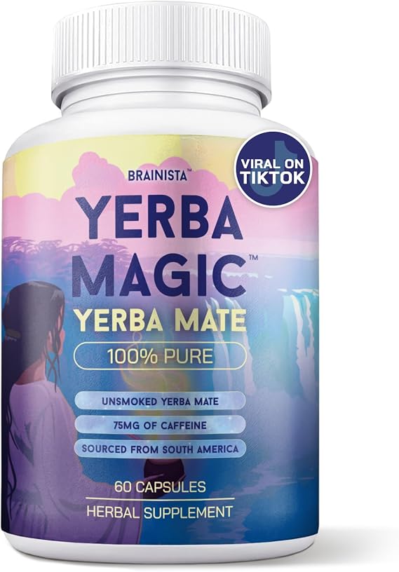 Yerba Mate Capsules, Yerba Magic, Pure Extract, 75mg Caffeine, 60 Count