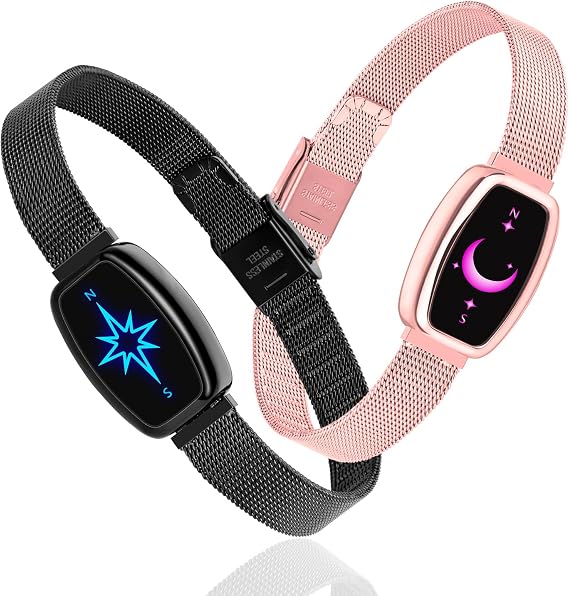 Long Distance Touch Bracelets for Couples, Vibration & Light up | Long Distance Couples Bracelets Relationship Gifts for Girlfriend Bluetooth Pairing Jewelry Xmas Gifts
