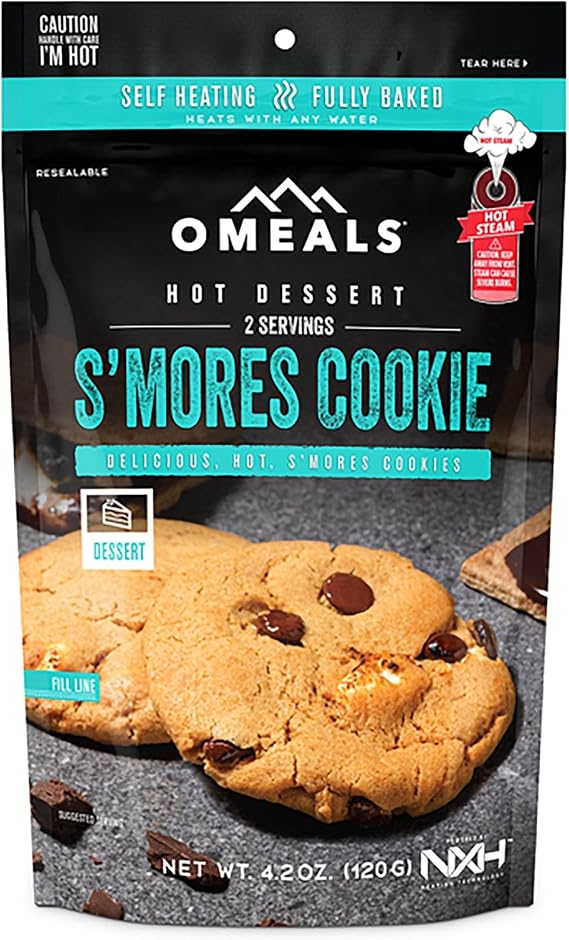 OMeals Self Heating S'mores Cookie Dessert- 2 Servings.