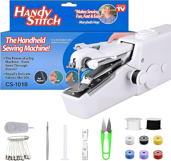 Handheld Sewing Machine, Portable Mini Sewing Machine for Beginners & Professionals, Quick Stitching with Accessory Kit for Fabric Repairs, DIY Projects, Home, Dorm & Travel
